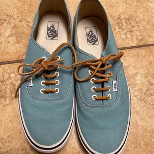 Vans Men’s Teal Canvas Lace-Up Sneakers with Tan Laces